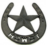 Cast Iron Horseshoe Howdy Plaque