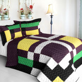 [Alocasia] 3PC Vermicelli - Quilted Patchwork Quilt Set (Full/Queen Size)