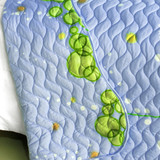 [Dandelion Dancing Night] Cotton 3PC Floral Vermicelli-Quilted Patchwork Quilt Set (Full/Queen Size)