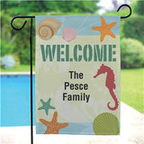 Seashells Personalized Garden Flag