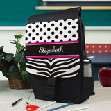 Personalized Zebra Print Kids Backpack