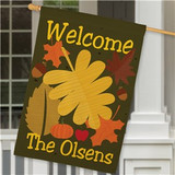 Personalized Welcome Fall House Flag