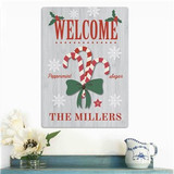 Personalized Welcome Candy Cane Wall Sign