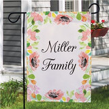 Personalized Watercolor Floral Frame Garden Flag