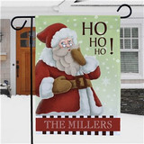 Personalized Vintage Santa Garden Flag