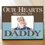 Personalized Our Hearts Belong To Daddy Printed Picture Frame