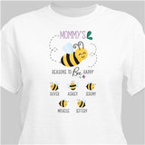 Personalized Mommy's Reasons To Bee Happy T-Shirt