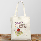 Personalized Library Book Tote Bag