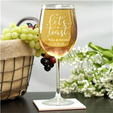 Personalized Lets Toast Wine Glass
