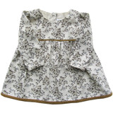 Floral Dress with Velvet Trim