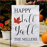 Personalized Happy Fall Y'all Garden Flag