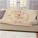 Personalized Floral Spring Sherpa Blanket