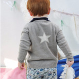 Biscuit Cashmere Cardigan with Star