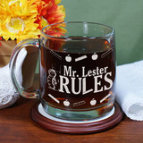 My Teacher Rules Engraved Glass Mug