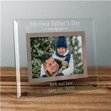 First Fathers Day Glass Engraved Picture Frame