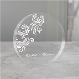 Engraved Floral Cake Topper