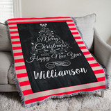 Chalkboard Christmas Tree Tapestry Throw
