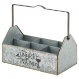 Galvanized Metal Wine Bottle Caddy