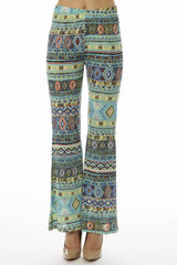 Mint Tribal Wide Leg Pants