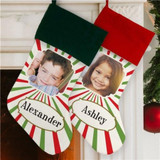 Christmas Stripes Photo Stocking