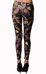 Black Paisley Bandana Plus Size Leggings