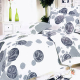 White Gray Marbles 100% Cotton 4PC Duvet Cover Set Full Size