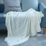 Nordic Knitted Throw Thread Blanket on the Bed Sofa