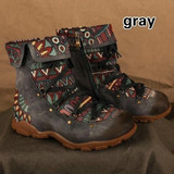 Retro Bohemian Style Ankle Zip Short Boots Booties Casual Shoes