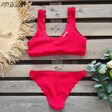 Sexy Bikini Various Solid Color Swimsuits Bikini Set