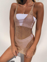 Sexy Cover Up Dress Mesh Beach Tunic V-neck
