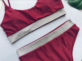 Sexy High Waist Bikini Bling Swimwear