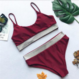 Sexy High Waist Bikini Bling Swimwear