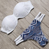 Sexy Solid Bikini Patchwork Swimsuit