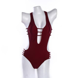 Sexy Bandage One Piece Swimsuit Floral Swimwear