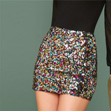 Multicolor Glamorous Colorful Sequin Skirt