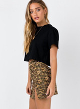 Mini Skirt High Waist Leopard Zebra Print