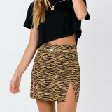 Mini Skirt High Waist Leopard Zebra Print