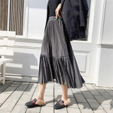 Elegant Solid Color Vintage High Waist Pleated Chic Skirt