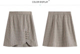 Vintage Artsy Style Mid Length Plaid Skirt