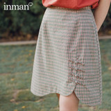 Vintage Artsy Style Mid Length Plaid Skirt