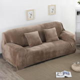 Solid Color Plush Thicken Elastic Sofa Cover