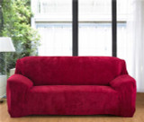Solid Color Plush Thicken Elastic Sofa Cover Universal Sectional