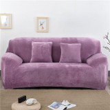 Solid Color Plush Thicken Elastic Sofa Cover Universal Sectional