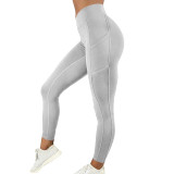 Striped Printed Leggings Slim Fitness Mesh Yoga Pants