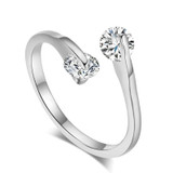 Classic Elegant Twin Cubic Zirconia Rose Gold Color Ring
