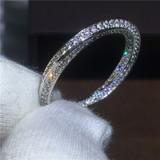 Cross Pave setting Cz stone Engagement band ring