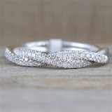 Pattern Twisted Rope Hemp Flowers Ring
