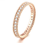Simple Classic Cubic Zirconia Rose Gold Color Ring