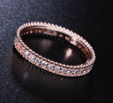 Simple Classic Cubic Zirconia Rose Gold Color Ring