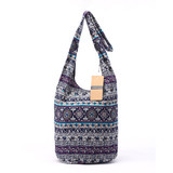 Cotton Fabric Large Capacity Crossbody Bag